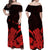 Hawaii Shaka Sign Off Shoulder Long Dress Red Version LT9 - Polynesian Pride