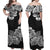 Polynesian Floral Tribal Off Shoulder Long Dress Black LT9 - Polynesian Pride