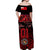 (Custom Personalised) Tonga Emancipation Day Off Shoulder Long Dress Independence Day - Unique Kahoa Heilala Flower - Black LT8 - Polynesian Pride