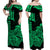 Hawaii Kakau Off Shoulder Long Dress Polynesian Floral Tribal Green Version LT9 - Polynesian Pride