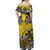 Niue Uga Off Shoulder Long Dress Tribal Patterns Yellow Style LT6 - Polynesian Pride