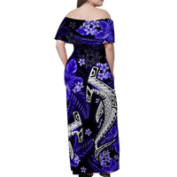 Hawaii Summer Colorful Shark Matching Dress and Hawaiian Shirt Dark Blue LT6 - Polynesian Pride