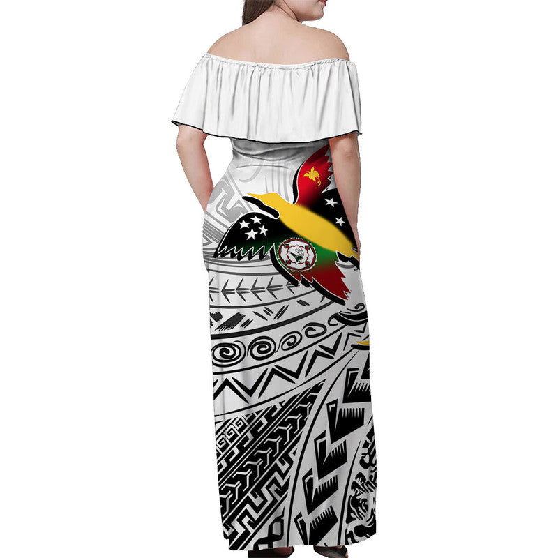 Papua New Guinea And East New Britain Province Off Shoulder Long Dress LT6 - Polynesian Pride