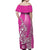 Hawaiian Shark Polynesian Off Shoulder Long Dress Vibe Pink Style LT6 - Polynesian Pride