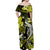 Hawaii Summer Colorful Off Shoulder Long Dress Shark Yellow LT6 - Polynesian Pride