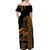 Hawaii Kakau Matching Dress and Hawaiian Shirt Polynesian Warrior Gold LT6 - Polynesian Pride