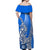 Hawaiian Shark Polynesian Off Shoulder Long Dress Vibe Blue Style LT6 - Polynesian Pride