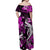 Hawaii Summer Colorful Off Shoulder Long Dress Shark Purple LT6 - Polynesian Pride