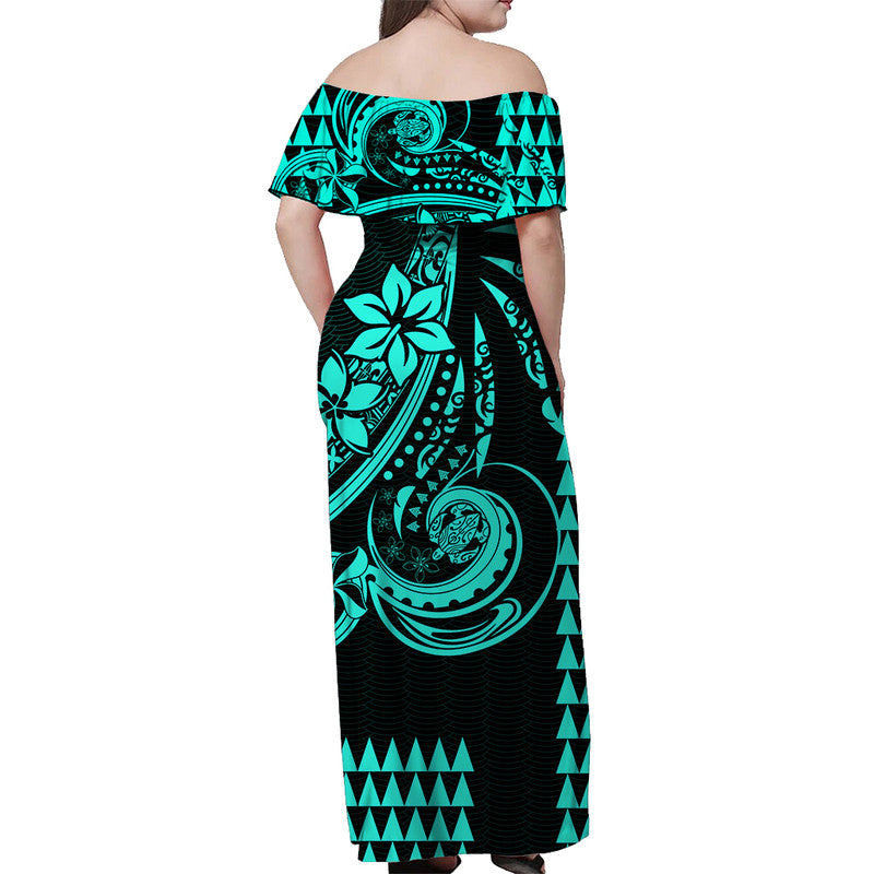 Hawaiian Kakau Polynesian Turquoise Hawaiian Dress And Hawaiian Shirt LT6 - Polynesian Pride