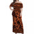 Fiji Hibiscus Festival Off Shoulder Long Dress LT6 Women Brown - Polynesian Pride