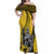 Hawaiian King Kamehameha Off Shoulder Long Dress Vibe Yellow Style LT6 Women Yellow - Polynesian Pride