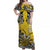 Niue Uga Matching Dress and Hawaiian Shirt Tribal Patterns Yellow Style LT6 - Polynesian Pride