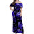 Hawaii Summer Colorful Off Shoulder Long Dress Dark Blue LT6 Women Blue - Polynesian Pride