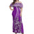 Hawaiian King Kamehameha Off Shoulder Long Dress Vibe Purple Style LT6 Women Purple - Polynesian Pride