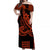 Kakau Hawaiian Polynesian Off Shoulder Long Dress Orange LT6 Women Orange - Polynesian Pride