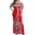 Hawaiian King Kamehameha Off Shoulder Long Dress Vibe Red Style LT6 Women Red - Polynesian Pride