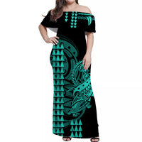 Hawaii Kakau Matching Dress and Hawaiian Shirt Polynesian Warrior Green LT6 - Polynesian Pride