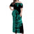 Hawaii Polynesian Warrior Kakau Off Shoulder Long Dress-Green LT6 Women Green - Polynesian Pride