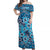 Fiji Hibiscus Festival Off Shoulder Long Dress Blue LT6 Women Blue - Polynesian Pride