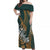 Hawaiian Shark Polynesian Off Shoulder Long Dress Vibe Green Style LT6 Women Green - Polynesian Pride