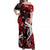 Hawaii Summer Colorful Off Shoulder Long Dress Shark Red LT6 Women Red - Polynesian Pride