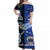 Samoa And New Zealand Off Shoulder Long Dress Together - Blue LT8 Women Blue - Polynesian Pride