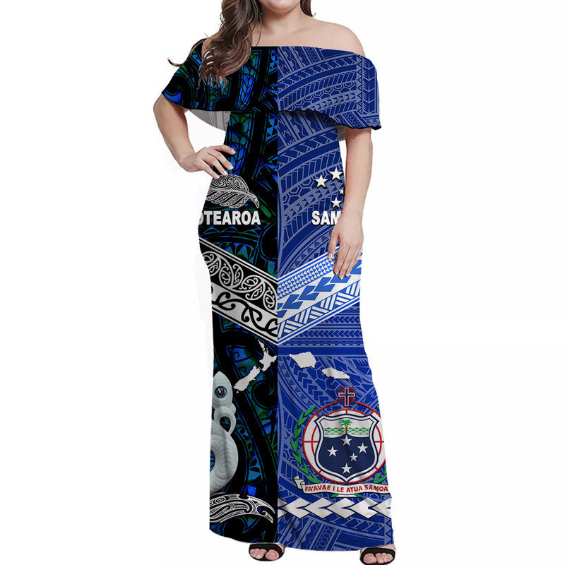 Custom Polynesian Matching Hawaiian Shirt and Dress Samoa New Zealand Together Blue LT8 - Polynesian Pride