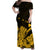 Hawaii Shaka Sign Off Shoulder Long Dress Gold Version LT9 Women Gold - Polynesian Pride