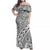 Traditional Polynesian Tribal Tattoo Retro Women Off shoulder Long Dress Grey LT9 Women Grey - Polynesian Pride