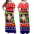 Hawaii Santa Kalikimaka Palm And Hibiscus Christmas Vibe Women Off Shoulder Long Dress LT9 Women Red - Polynesian Pride