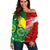 Australia Kangaroos and Mate Maa Tonga Women Off Shoulder Sweater No2 LT9 Women Red - Polynesian Pride