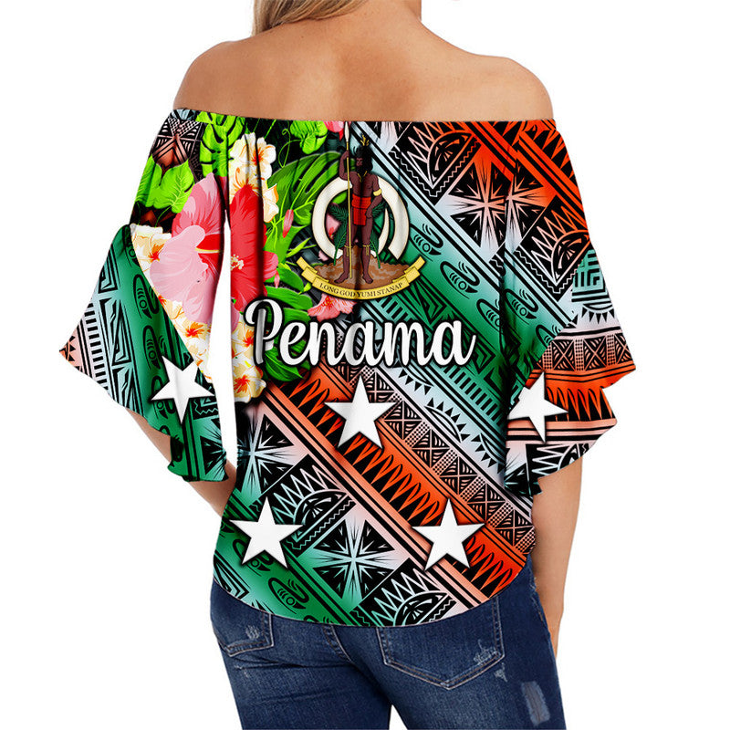 Vanuatu Penama Off Shoulder Waist Wrap Top Independence Be Proud LT8 - Polynesian Pride