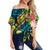 Vanuatu Torba Off Shoulder Waist Wrap Top Independence Be Proud LT8 Women Blue - Polynesian Pride