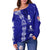 (Custom Personalize) Tonga Kolisi Kuini Salote Hibiscus Off Shoulder Sweater QSC Old Girls LT7 Blue - Polynesian Pride