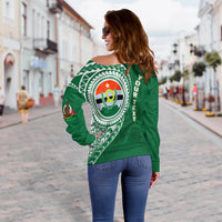 (Custom Personalised) Vanuatu Penama Province Off Shoulder Sweater Penama Emblem LT7 - Polynesian Pride