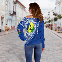 (Custom Personalised) Vanuatu Malampa Province Off Shoulder Sweater Malampa Emblem LT7 - Polynesian Pride