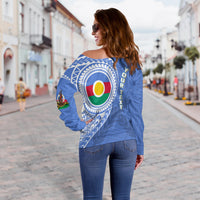 (Custom Personalised) Vanuatu Shefa Province Off Shoulder Sweater Shefa Emblem LT7 - Polynesian Pride