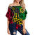 Vanuatu Mix Aboriginal Happy Independence Day Off Shoulder Waist Wrap Top LT6 - Polynesian Pride