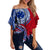 Samoa Personalised Off Shoulder Waist Wrap Top Independence Day Flag Style LT7 Women Red - Polynesian Pride