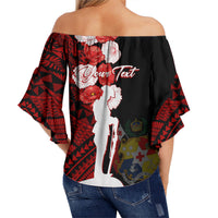 Tonga Off Shoulder Waist Wrap Top Anzac Day Lest We Forget LT7 - Polynesian Pride