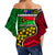 Vanuatu Mix Aboriginal Happy Independence Day Off Shoulder Waist Wrap Top LT6 Women Red - Polynesian Pride