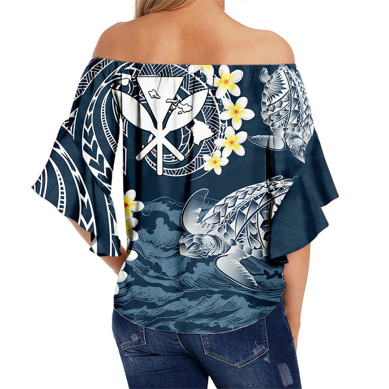 Hawaii Kanaka Turtle Off Shoulder Waist Wrap Top Style No.1 LT6 - Polynesian Pride
