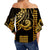 Kakau Hawaiian Polynesian Off Shoulder Waist Wrap Top Gold LT6 - Polynesian Pride