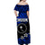 FSM Chuuk Off Shoulder Long Dress Unique Vibes - Blue LT8 - Polynesian Pride