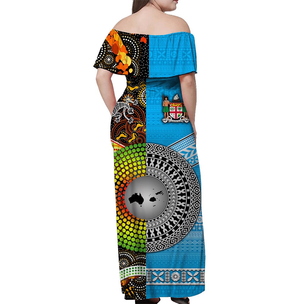 Aboriginal And Tapa Matching Hawaiian Shirt and Dress Australia Fiji Together LT8 - Polynesian Pride