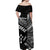 FSM Kosrae Off Shoulder Long Dress Happy Independence Day Original Vibes - Black LT8 - Polynesian Pride