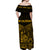 New Caledonia Off Shoulder Long Dress Simple Style - Gold LT8 - Polynesian Pride