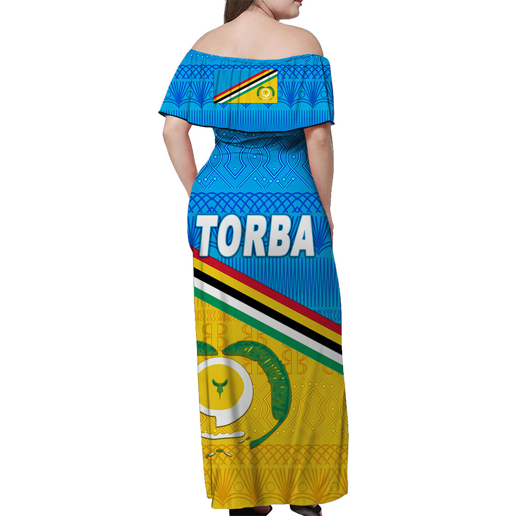 Torba Province Off Shoulder Long Dress Vanuatu Pattern Traditional Style LT8 - Polynesian Pride