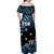 FSM Federated States of Micronesia Off Shoulder Long Dress Unique Vibes - Blue NO.1 LT8 - Polynesian Pride