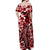 Hawaii Turtle Off Shoulder Long Dress With Hibiscus Red Style LT6 - Polynesian Pride